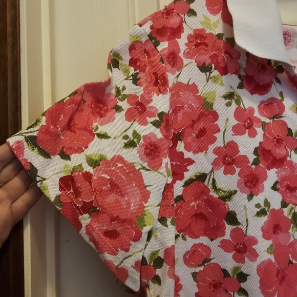 Basic Editions Floral Printed Polo - 1X - Picture 4 of 6